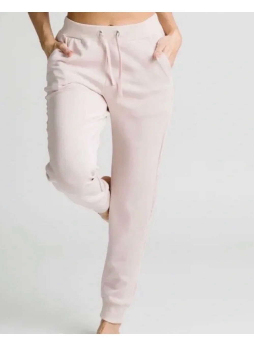 ZYIA Blush Emergence Jogger Pants with Drawstring Waist Pale Pink